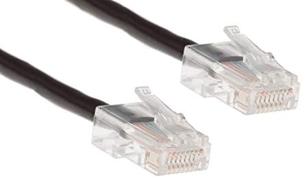 CAT5e Riser CMR Ethernet LAN Data Networking Cable Pure Solid Copper 24 AWG 4-Pair UTP 350Mhz RJ45 Connector UL ETL CMR Internet Patch Jumper Cable Cord Assembled in USA (1 - 200 feet, Black)