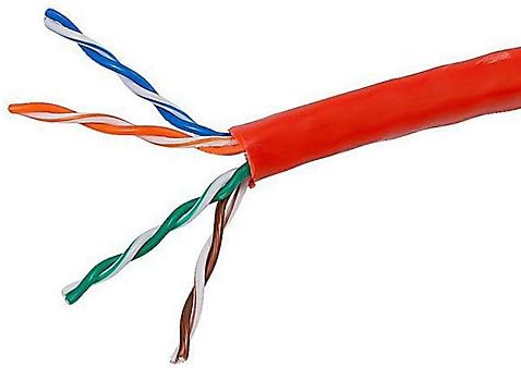 1000ft Red Cat5e Plenum UTP Solid Copper 24AWG 350MHz High Speed LAN Network Ethernet Wire Internet Patch Jumper Cable UL ETL CMP