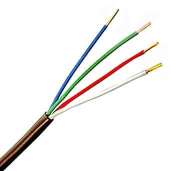 PHAT SATELLITE INTL feet Brown Thermostat Wire 20/4 Solid Copper 20AWG 4-Conductor Power Limited Circuit Wire Flame Retardant PVC, UL Listed CL2, Fire Alarm Security Cable (100 feet, Brown)