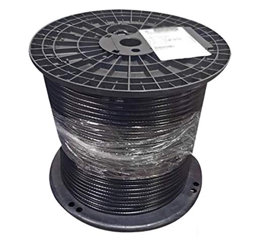 1000ft Coax RG6 Enhanced 3X Shields Messenger Cable, Aerial Messenger Wire Pole to Pole Strapping Cable, 18AWG 75 Ohm, Audio Video Antenna Cable TV Internet Coaxial