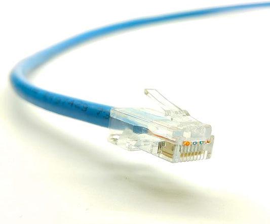 CAT5e CMR Riser LAN Ethernet Networking Internet Patch Jumper Cable, Solid Bare Copper 24AWG 4-Pair UTP 350Mhz EZ Pass Thru RJ45 Connectors UL ETL Assembled in USA (205 - 400 feet, Blue)