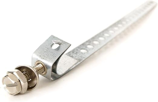PHAT SATELLITE INTL - Galvanized Steel Ground Strap 8" for Bonding Grounding Wire 10 AWG to 14 AWG, Satellite TV Antenna CATV (8 inches)