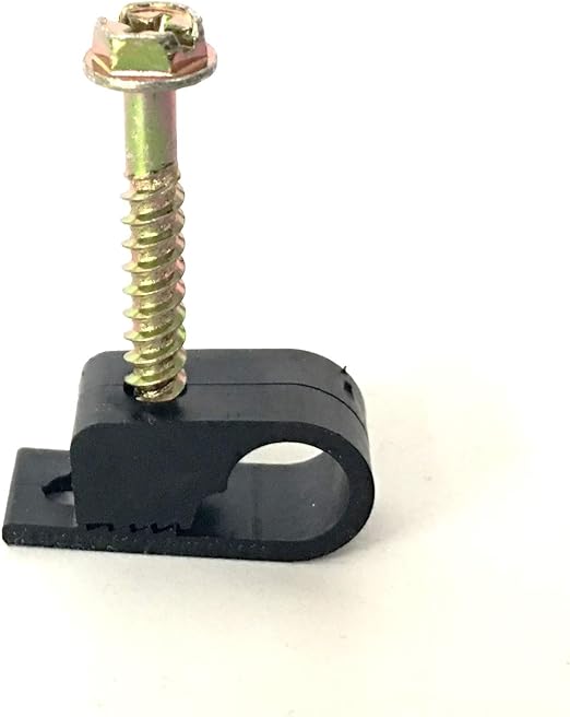 PHAT SATELLITE INTL | Cable Nail In Screw Clip, Ideal for Fastening 8mm Wire, Coaxial Cable RG7 RG11, Wire Rope 5/16"