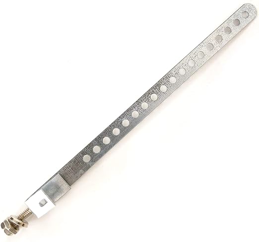 PHAT SATELLITE INTL - Galvanized Steel Ground Strap 8" for Bonding Grounding Wire 10 AWG to 14 AWG, Satellite TV Antenna CATV (8 inches)