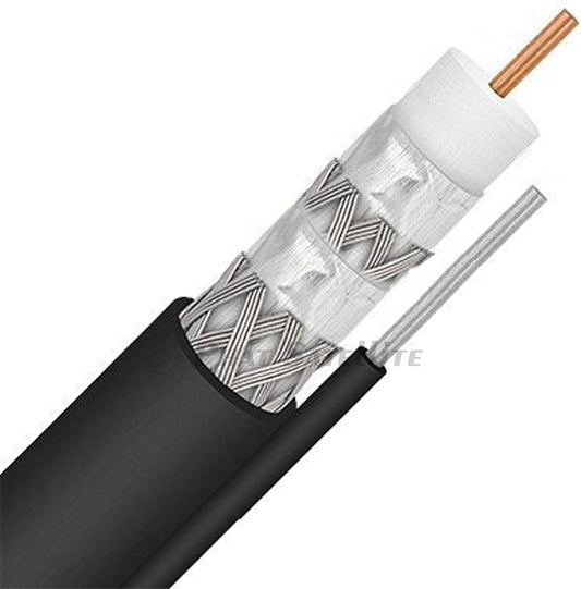 1000ft HEAVY DUTY QUAD SHIELD RG-11 AERIAL MESSENGER BULK COAXIAL DIGITAL CABLE INTERNET COX COMCAST SPECTRUM VERIZON AT&T CELLULAR BOOSTER HD ANTENNA 75 OHM UL ETL (IMPROVED SIGNAL STRENGTH OVER RG6)