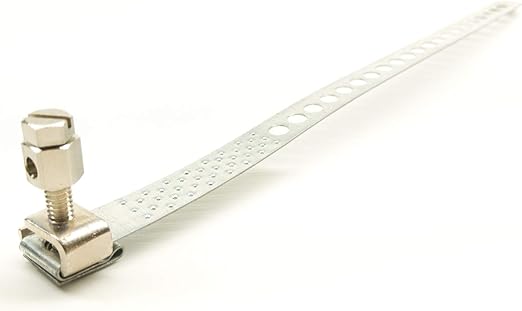 PHAT SATELLITE INTL - Galvanized Steel Ground Clamp 12" for Bonding Grounding Wire 6AWG to 17AWG, Satellite TV Antenna CATV (12 inches)