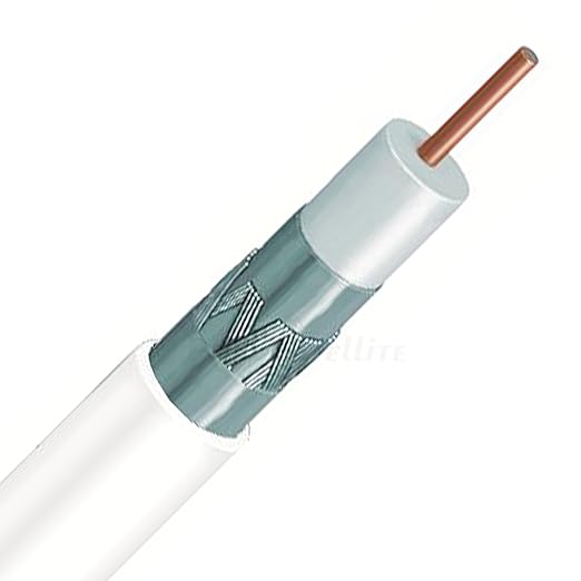 1000ft White USA Made RG-6 Plenum Triple-Shield 3GHz 18AWG COAXIAL Cable Commercial Grade CMP UL ETL Rated Anti-Static Non-Toxic SMOKELESS FIRE Retardant PVC Jacket Bulk Coax Cable