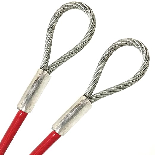 1-100ft Order To Size 3/16 Galvanized Steel Cable RED Vinyl Coated To 1/4 Made To Order In USA