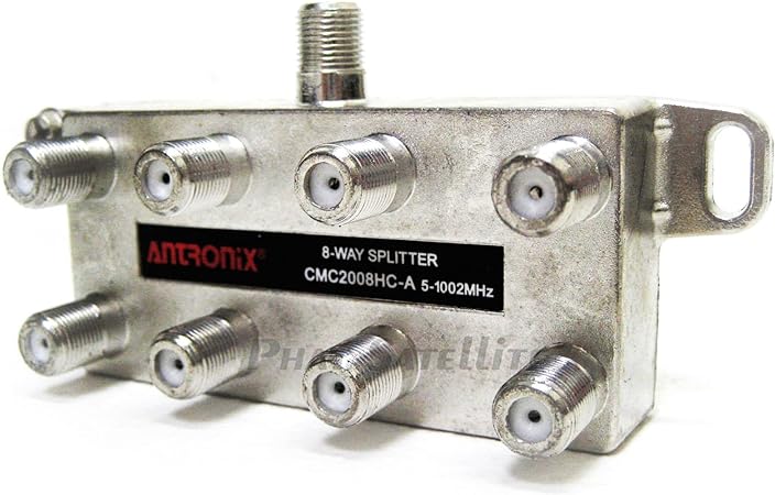 1 Piece CMC2008HC-A Professional Grade Heavy Duty 8-Way Balanced 5-1002MHz Corrosion Resistant Plating RG6 RG59 RG7 RG8 RG11 Coaxial Cable Splitter for Charter, Time Warner, Cox, Comcast, HDTV