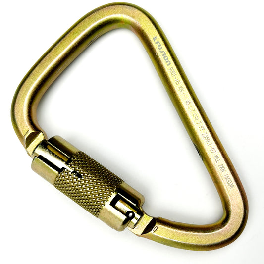 FUS Climb Aztec Steel High Strength Pear Shape Auto Lock Carabineer, Gold 9001-HS KN