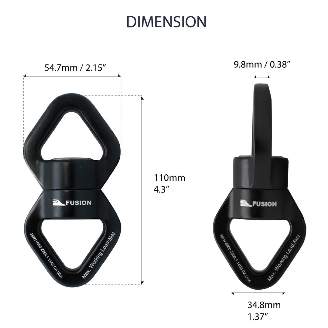 FUS DELTA SWIVEL TACTICAL CLIMBING GAME HUNTING SAFETY SWIVEL ROPE COUPLING