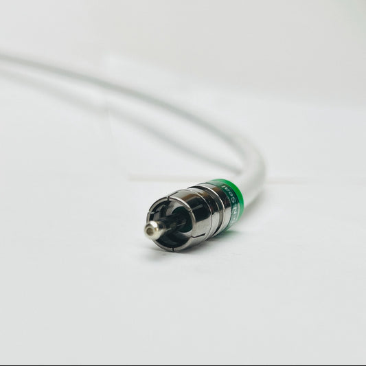 PHATSAT - Custom Made to Order PRO Grade RCA Audio Cable True Surround Sound theater system Sub Woofer Cable 100% Bare Solid Copper Center Conductor 18AWG  (1 - 50  feet White)