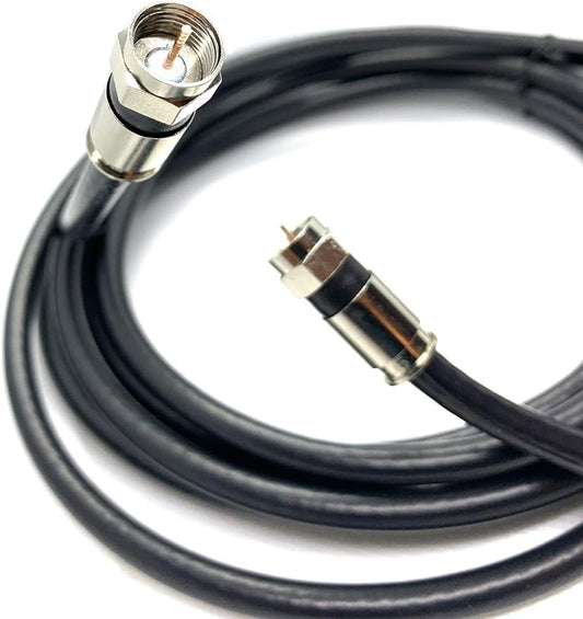 PSI, TRI-SHIELD WEATHER SEAL indoor/outdoor RG-6 coaxial jumper cable with weatherproof connectors (Satellite TV, Broadband Internet, Ham Radio, OTA HD Antenna Coax) Assembled in USA (1 to 50 feet, Black)