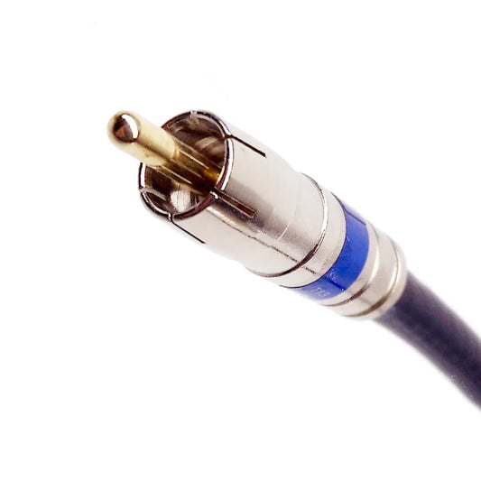 PSI - RCA Audio Cable, Bare Copper 18 AWG Solid Core Center Conductor, Gold Plated Pin, Brass Fittings, Bi-Shield 60% Braid 100% Foil, Custom Cut and Assembled in USA (1 - 50 feet, Black)