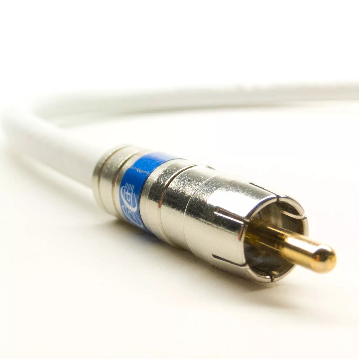 PSI - RCA Audio Cable, Bare Copper 18 AWG Solid Core Center Conductor, Gold Plated Pin, Brass Fittings, Bi-Shield 60% Braid 100% Foil, Custom Cut and Assembled in USA (1 - 50 feet, White)