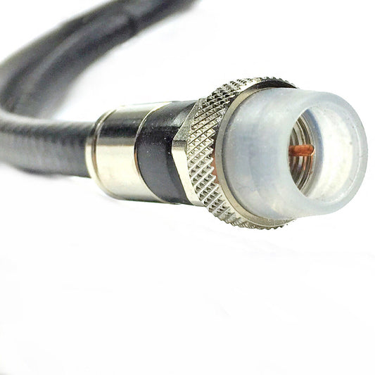 Phat Satellite BLACK TRI-SHIELD Indoor Outdoor RG-6 Coaxial Jumper Cable Weather Boot Connectors 75 Ohm (Satellite TV, Broadband Internet, Ham Radio, OTA HD Antenna Coax) Assembled in USA (1 to 50 feet, Black)