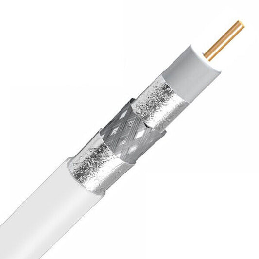 Enhanced Tri-Shield 1000ft White RG6 Coaxial Cable 18AWG OTA Antenna CATV Coax