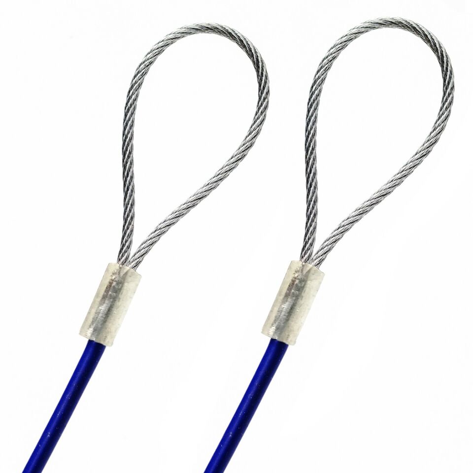1-100 feet Order To Size 1/16 Galvanized Steel Cable BLUE Vinyl Coated To 1/8 Made To Order In USA