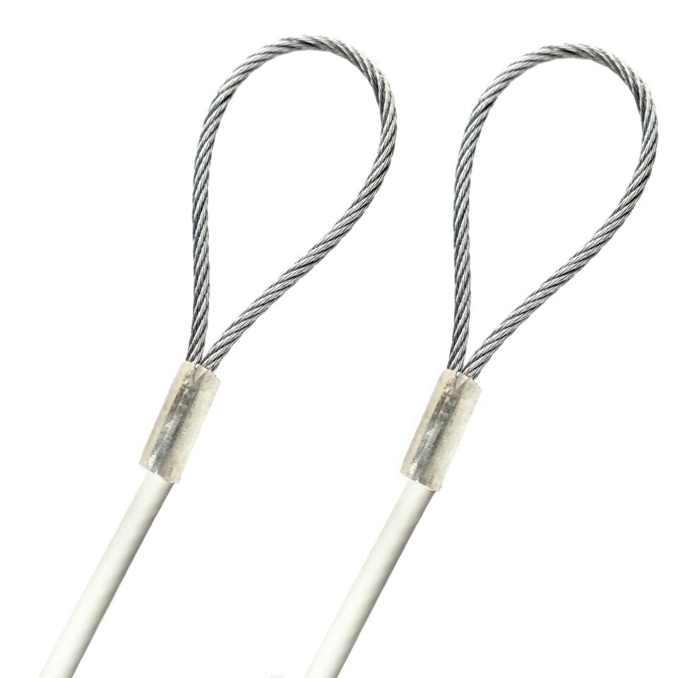 101-200 feet Order To Size 1/8 Galvanized Steel Cable WHITE Vinyl Coated To 1/16 Made To Order In USA