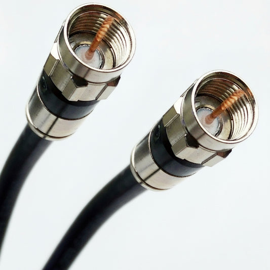 PHAT Satellite - Enhanced RG6U Tri Shield Direct Burial Coax Underground Coaxial Cable in USA (150 to 200 feet, Black)