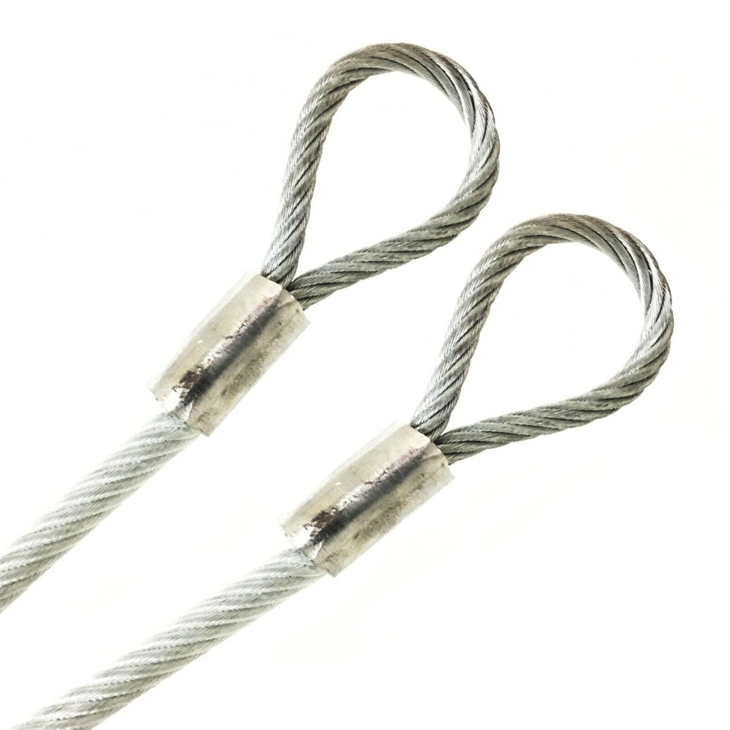 97ft Order To Size 1/4 Galvanized Steel Cable CLEAR Vinyl Coated To 3/16 With Loop Size Made To Order In USA