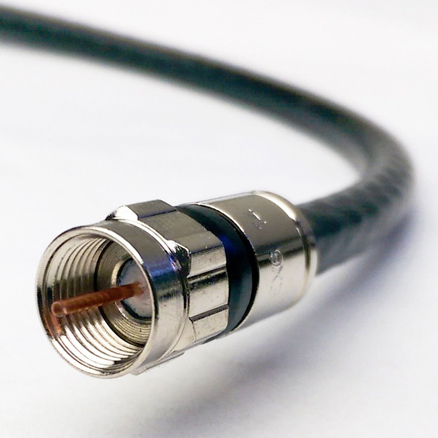 Phat Satellite QUAD SHIELD SOLID COPPER 3GHZ RG-6 Coaxial Jumper Cable 75 Ohm (DIRECTV Satellite TV or Broadband Internet) ANTI CORROSION BRASS CONNECTOR RG6 Fittings Assembled in USA (1 to 50 feet, Black)