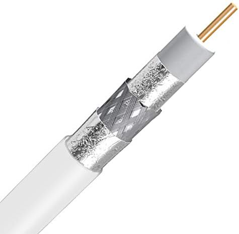 1000ft 1613AP, Plenum Rated RG6 Coaxial Cable 18 AWG 75 Ohm Commercial Grade, Audio Video Broadband Internet CATV Coax, UL ETL CMP (White)