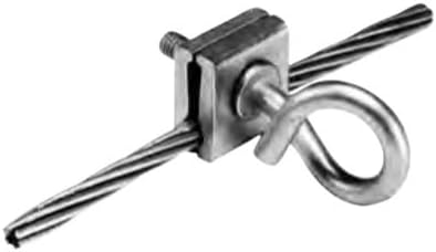 2 Pieces Q-Span Clamp, Galvanized Steel, Mid Span Aerial Drop Cable Suspension Clamp with Hook and Hex Nut