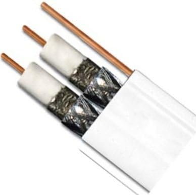 500ft WHITE DIRECTV APPROVED 3Ghz DUAL SOLID BARE COPPER RG6 COAXIAL CABLE 18AWG WITH COPPER GROUND MESSENGER UL ETL HD SATELLITE