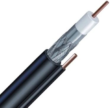 1000ft RG6 PERFECT VISION PVCX7B DIRECT BURIAL SOLID COPPER 18AWG CENTER CONDUCTOR WITH 17AWG MESSENGER GROUND 3GHz 75 OHM UV-RESISTANT PVC JACKET UNDERGROUND BURIAL FLOOD COAXIAL CABLE UL ETL CATV CM
