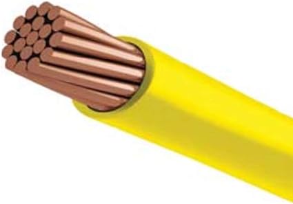 PHAT SATELLITE INTL feet Yellow Pure Copper Grounding Cable Stranded Wire 10AWG (#10 Gauge) THHN/THWN-2 Fire Retardant PVC insulation Electrical Surge Ground Protection Earth Wire (feet, Yellow)