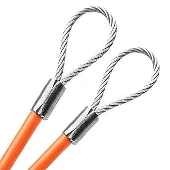 1-100ft Order To Size 3/16 Galvanized Steel Cable ORANGE Vinyl Coated To 1/8 Made To Order In USA