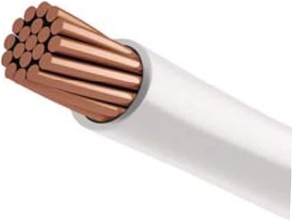 PHAT SATELLITE INTL feet Pure Copper Grounding Cable Stranded Wire, 10 AWG (#10 Gauge) THHN/THWN-2, Fire Retardant PVC insulation, Electrical Surge Ground Protection Earth Wire (feet, White)