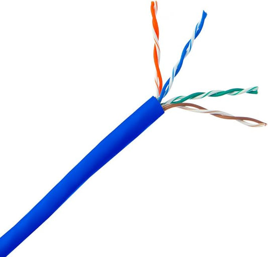 1000ft Blue Cat5e UTP Solid Copper 24AWG 350MHz High Speed LAN Network Ethernet Wire Internet Patch Cable UL ETL