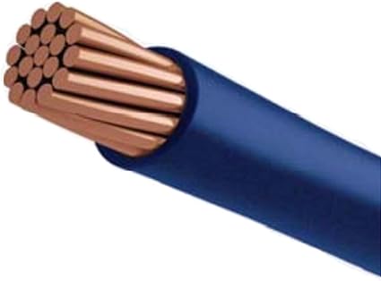PHAT SATELLITE INTL feet Blue Pure Copper Grounding Cable Stranded Wire 10AWG (#10 Gauge) THHN/THWN-2 Fire Retardant PVC insulation Electrical Surge Ground Protection Earth Wire (feet, Blue)