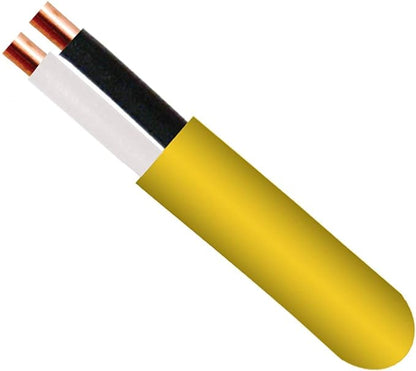1000ft Plenum Rated Solid Copper 18AWG, 2-Conductor (18/2) Low Voltage Power Circuit Wire, UL Listed FPLP CL2P CMP, Thermostat Fire Alarm Security Cable (Yellow)