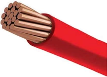PHAT SATELLITE INTL feet Pure Copper Grounding Cable Stranded Wire, 10 AWG (#10 Gauge) THHN/THWN-2, Fire Retardant PVC insulation, Electrical Surge Ground Protection Earth Wire (feet, Red)