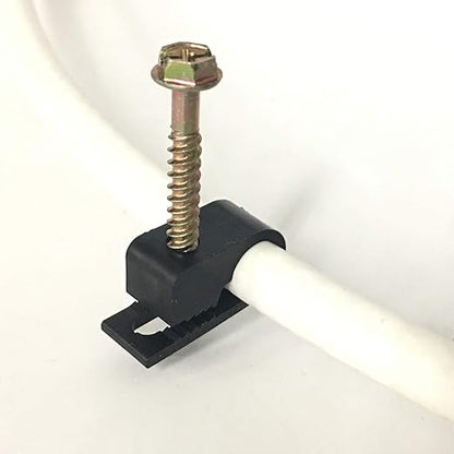 PHAT SATELLITE INTL | Cable Nail In Screw Clip, Ideal for Fastening 8mm Wire, Coaxial Cable RG7 RG11, Wire Rope 5/16"