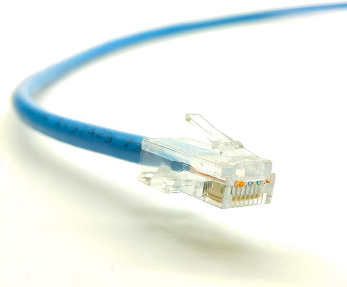 CAT5e CMR Riser LAN Ethernet Networking Internet Patch Cable, Solid Bare Copper 24AWG 4-Pair UTP 350Mhz EZ Pass Thru RJ45 Connectors UL ETL Assembled in USA (1 - 200 feet, Blue)