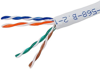 1000ft White Cat5e UTP Solid Copper 24AWG 350MHz High Speed LAN Network Ethernet Wire Internet Patch Cable UL ETL