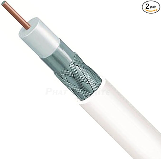 1000ft WHITE RG-6 PERFECT VISION CB1W06DSCR0 SOLID COPPER DUAL SHIELD COAXIAL CABLE 18AWG CORE 3GHz 75 Ohm PVC JACKET UL ETL CM IN-WALL OUTDOOR DIRECTV AT&T APPROVED COAX CABLE