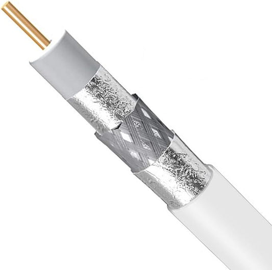 1613AP, Plenum Rated RG6 Coaxial Cable 18 AWG 75 Ohm Commercial Grade, Audio Video Broadband Internet CATV Coax, UL ETL CMP (500ft, White)