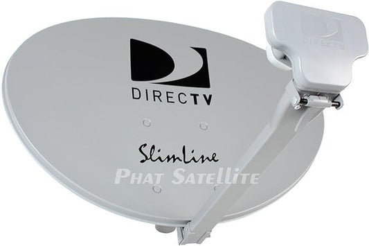 READY TO INSTALL - DTV 4K Slimline SWM3 Ultra HD Satellite Dish Package w/UHD Digital Reverse Band RB SWM3 LNB, Low Profile Short Mast, RG6 Coaxial Cable
