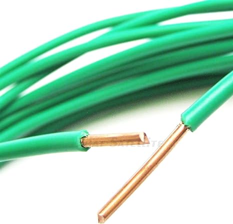 PHAT SATELLITE INTL - Pure Solid Bare Copper Grounding Wire, 10 AWG Core (#10 Gauge), THHN PVC Jacket, Made in USA, Satellite Antenna Electrical Surge Ground Protection Earth Wire (feet, Green)