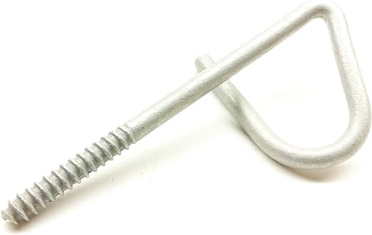 Braided Metal Wire Support P-Hook, 3-3/4” Overall Length 1/4" Diameter, Galvanized Steel Construction