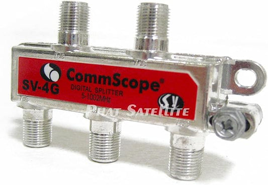 SV-4G 4-Way Professional Grade 5-1002Mhz Corrosion Resistant Plating RG6 RG7 RG8 RG59 RG8 RG11 Coaxial Cable Digital Splitter for Charter Time Warner COX Comcast HDTV