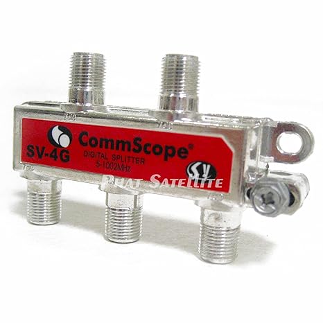 2 Piece SV-4G 4-Way Professional Grade 5-1002Mhz Corrosion Resistant Plating RG6 RG7 RG8 RG59 RG8 RG11 Coaxial Cable Digital Splitter for Charter Time Warner COX Comcast HDTV