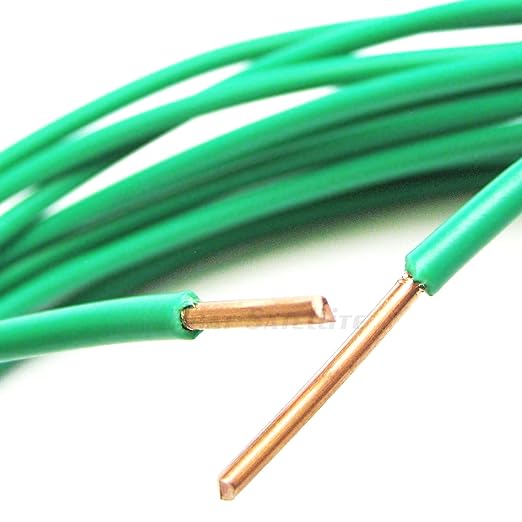 500ft Green Ground Cable, 10 GA Wire (10 Gauge, 10AWG), Solid Copper Core, UL Listed, Satellite Antenna Cable (Green)