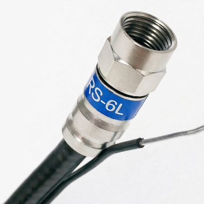 SOLID COPPER RG6 DIRECT BURIAL UNDERGROUND COAXIAL CABLE WITH 17AWG MESSENGER GROUND Assembled in USA