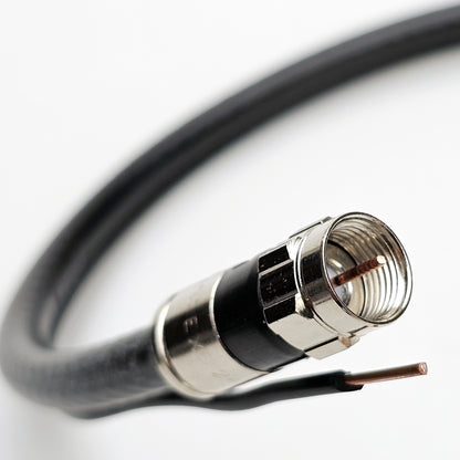 SOLID COPPER RG6 DIRECT BURIAL UNDERGROUND COAXIAL CABLE WITH 17AWG MESSENGER GROUND Assembled in USA